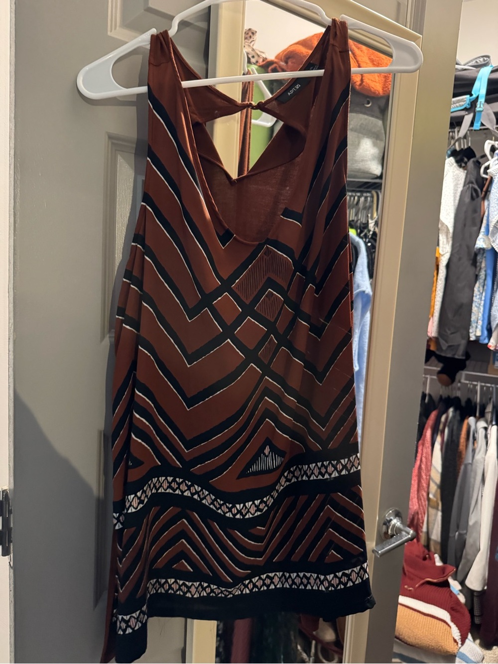 Apt. 9 Brown Geometric-Print Sleeveless Mini Dress